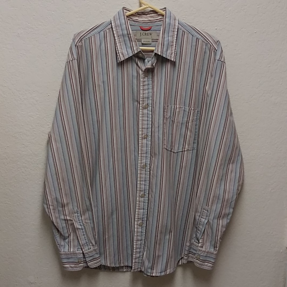 J. Crew L Multicolored Striped Button Down Shirt
